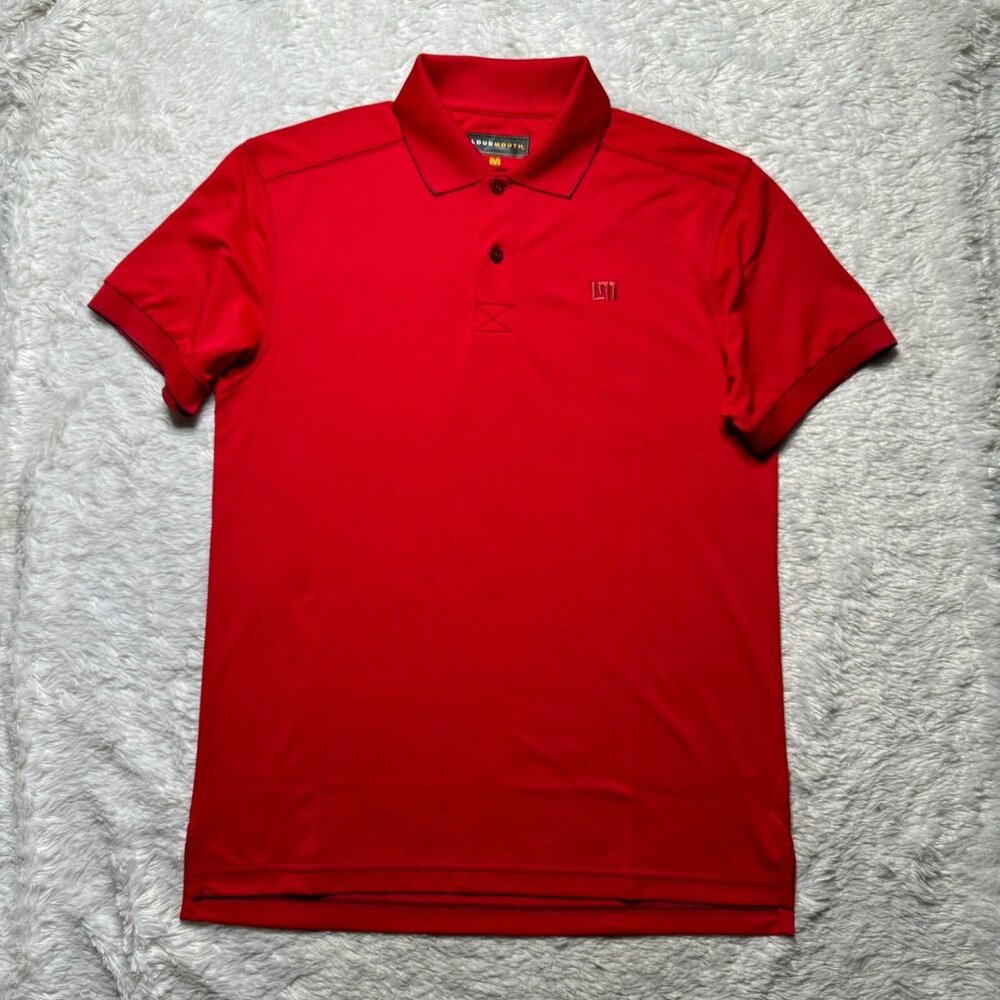 Loudmouth Mens Short Sleeve Golf Shirt Red Size M